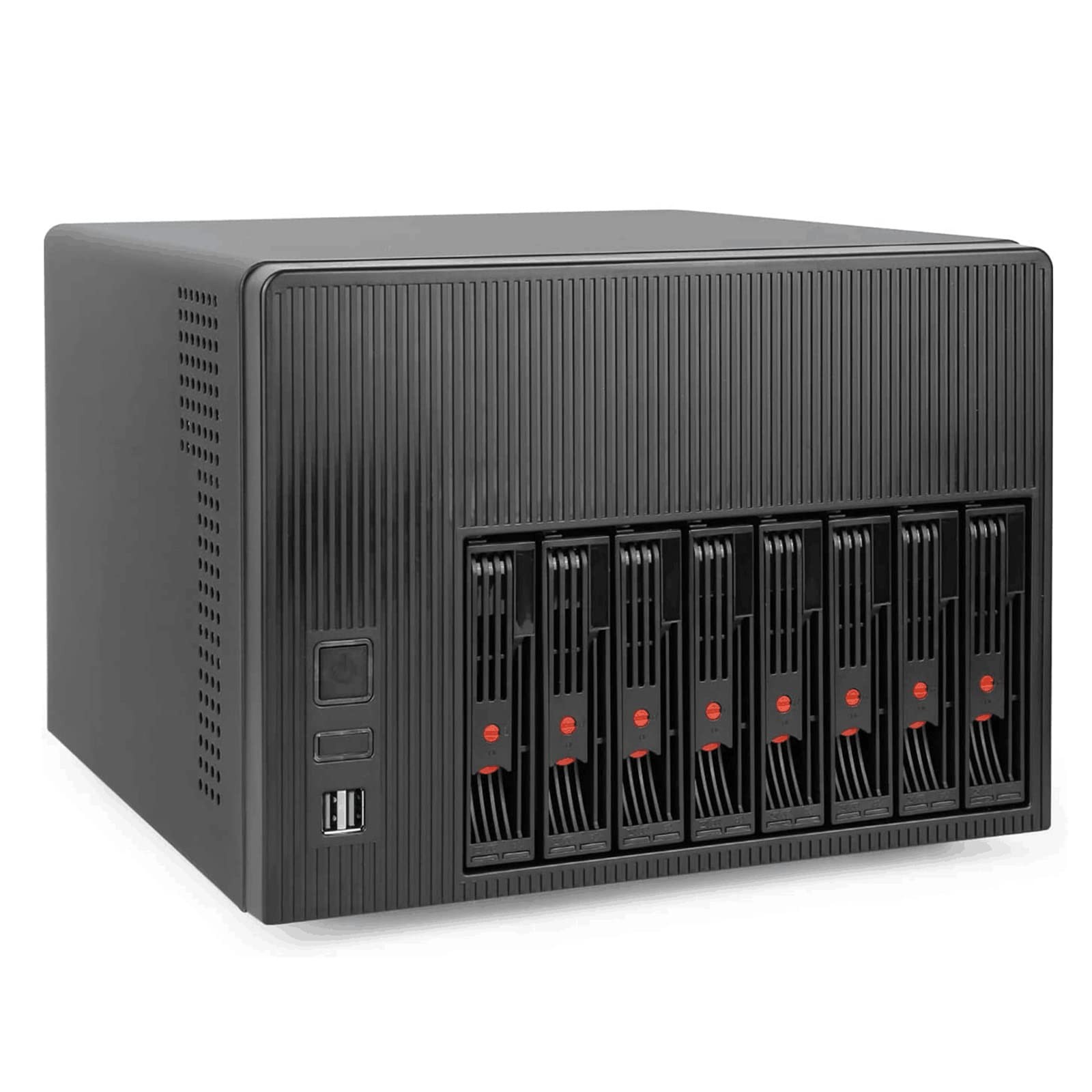 8 Bay NAS Case Compatible Micro-ATX Mini-ITX Motherboard, 3 Fans, 8 x 2.5/3.5"