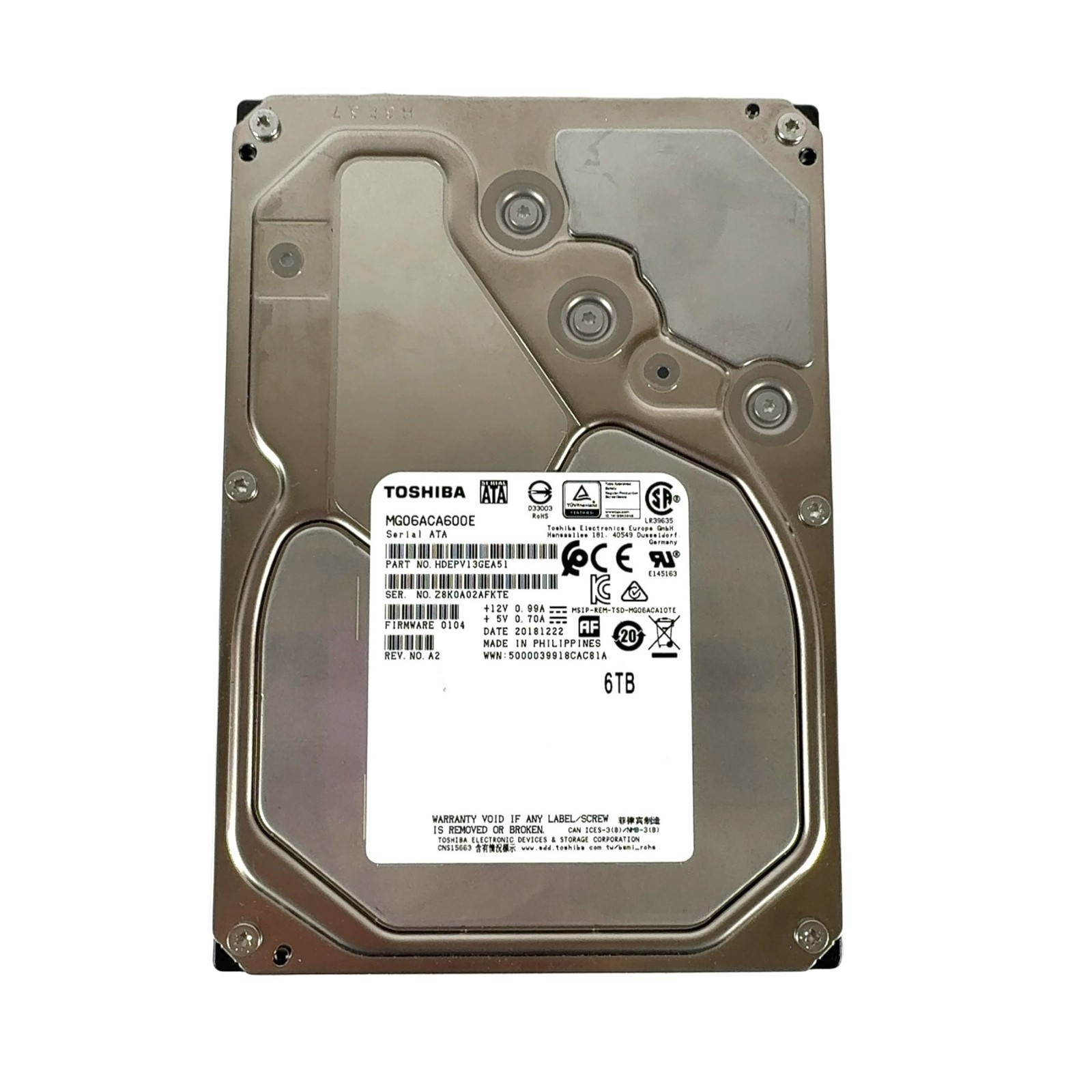 Toshiba MG06ACA600E 3.5" 6TB 7200RPM 512e 6Gbps SATA Hard Drive