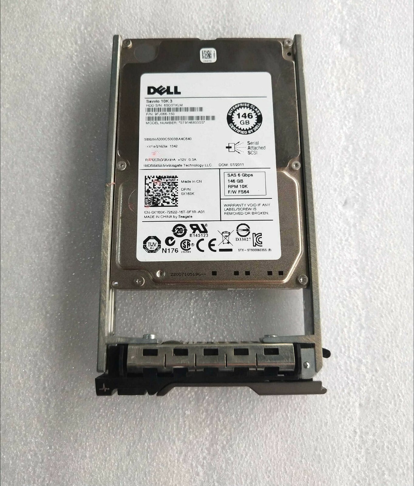 FOR DELL ST9146803SS 0X160K X160K 146GB 2.5 inch 10K 6Gb SAS hard drive