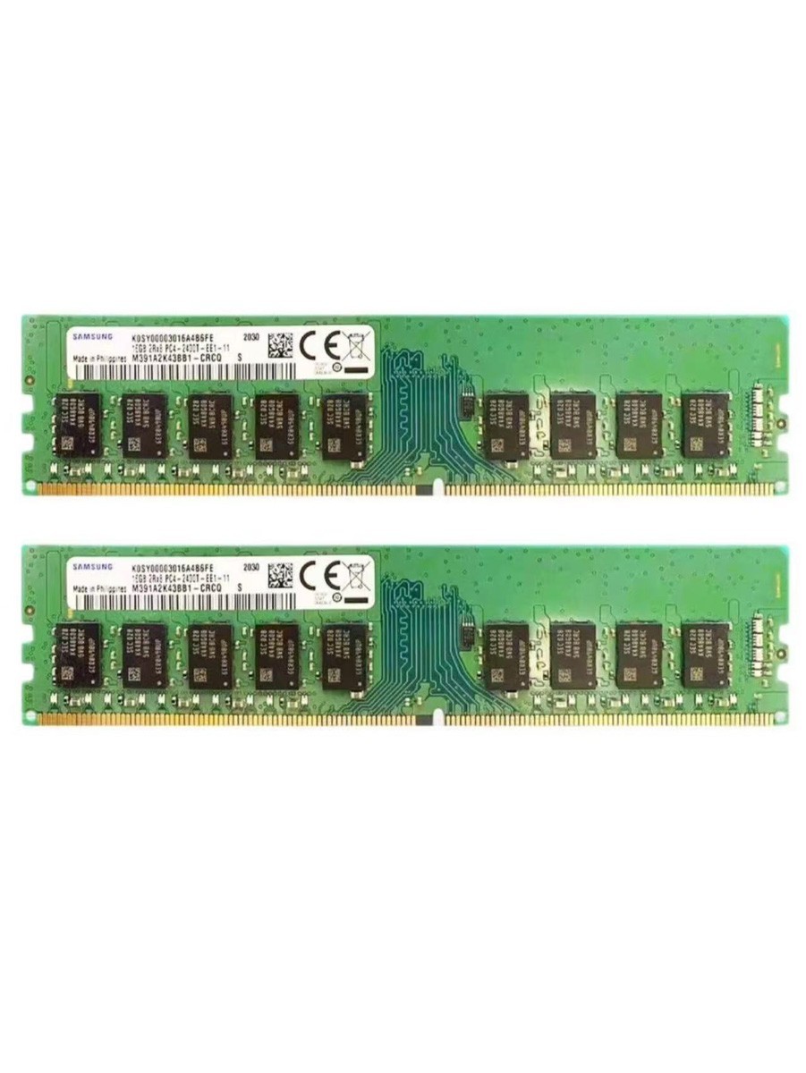 New Samsung 32GB 2X16GB DDR4 2400MHz 2RX8 ECC UDIMM Memory Ram M391A2K43BB1-CRC