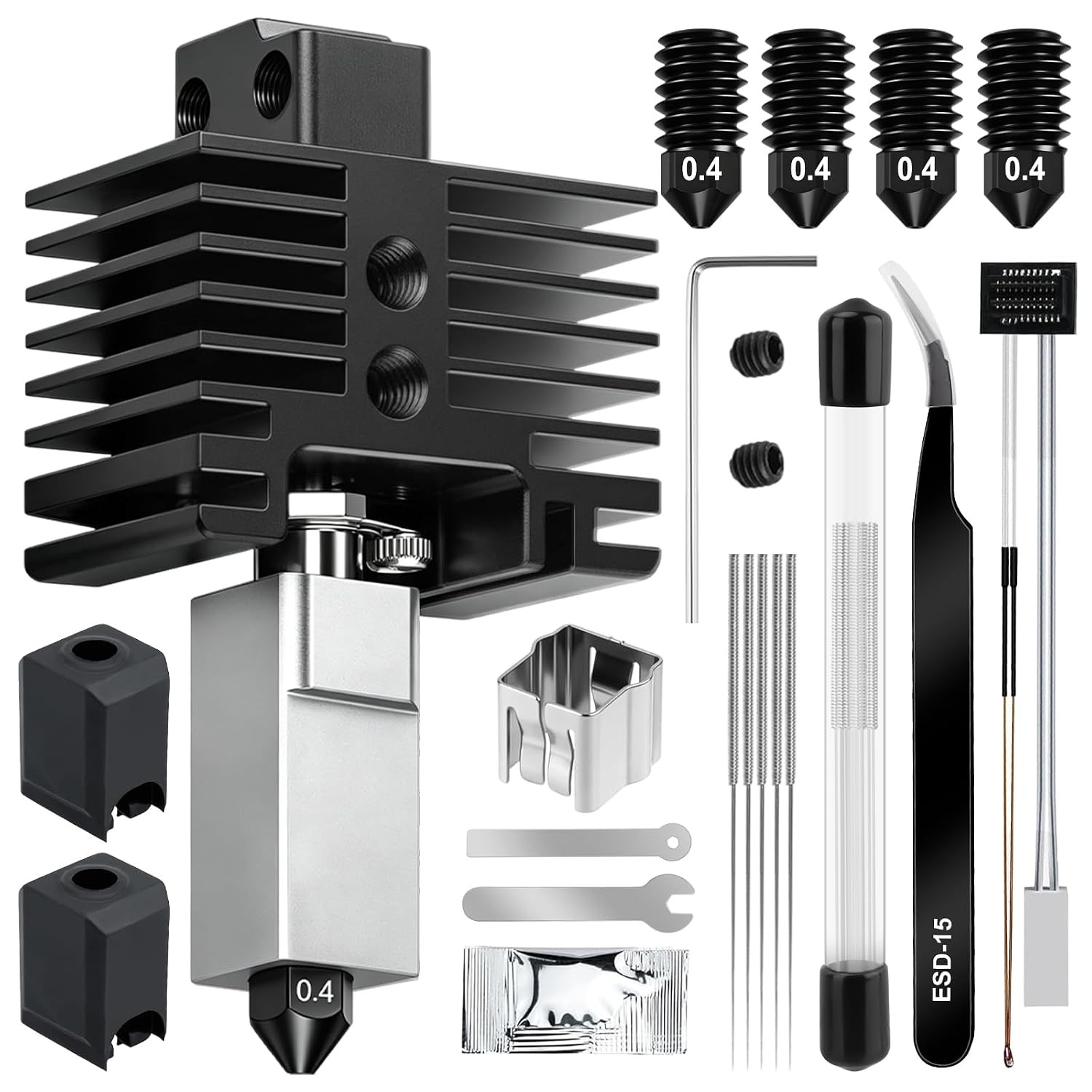 Hotend Kit for Bambu Lab P1P/P1S, 3D Printer Hot End Replacement with Hardened S