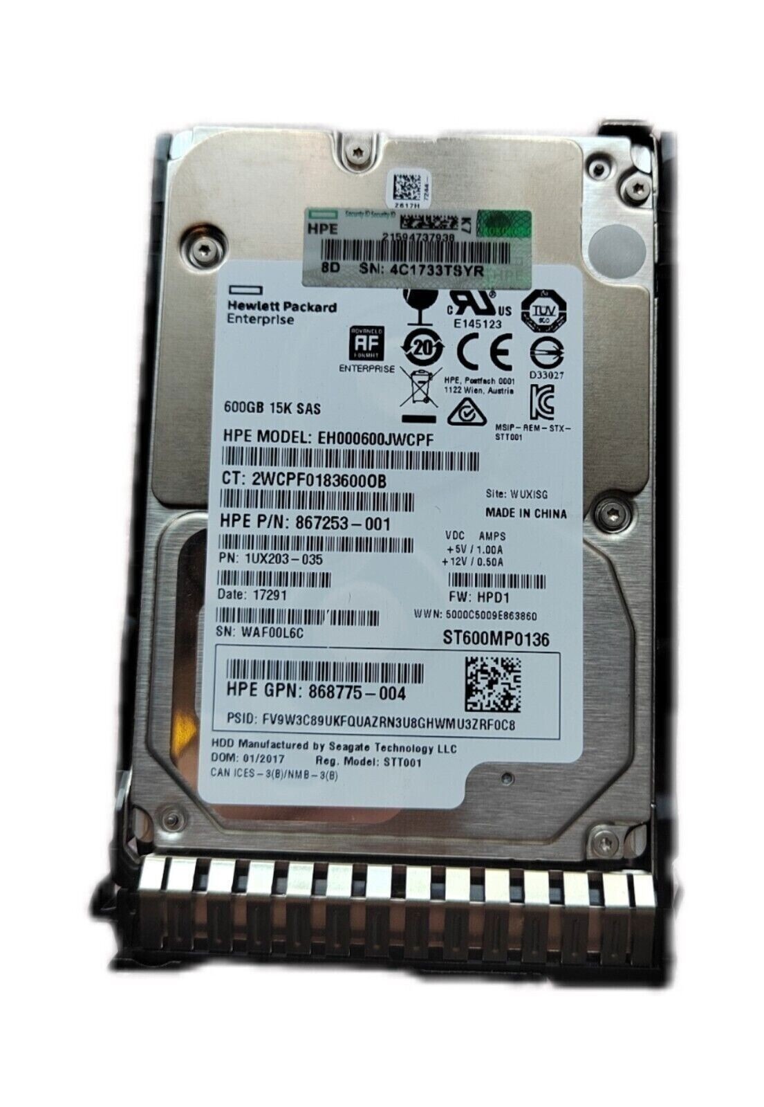 FOR HPE 600GB 870797-001 870763-B21 12Gb 15K SAS SFF 2.5" SFF ENT Hard Drives