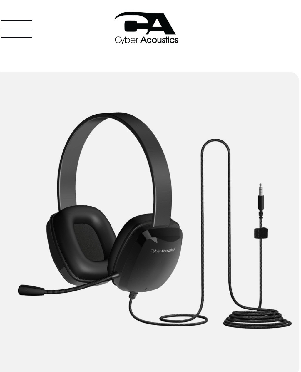 AC-6008 3.5mm Durable Headset Ideal for Grades 6-12 Durable & Large Earcup Black