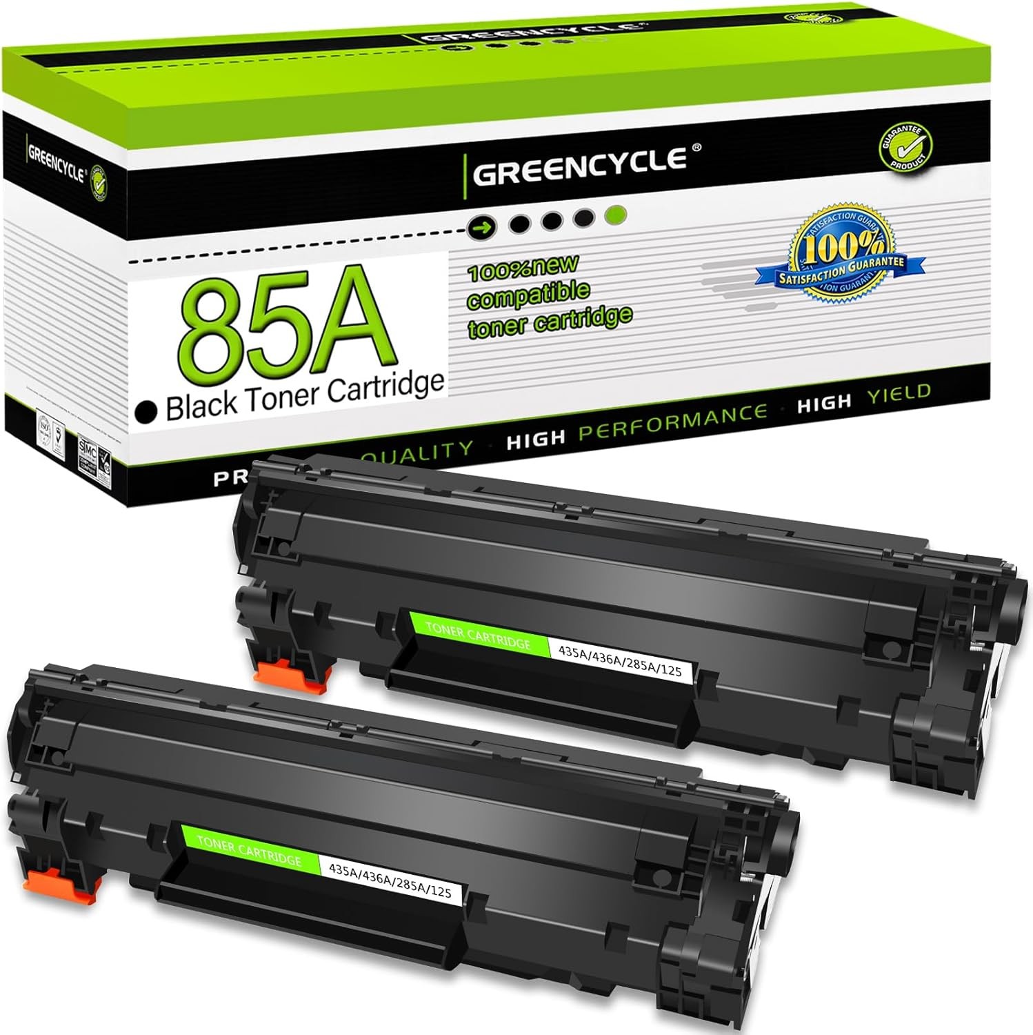 2*Toner Cartridge BK Fit HP CE285A 85A Laserjet P1102 P1102W M1212nf M1217nfw