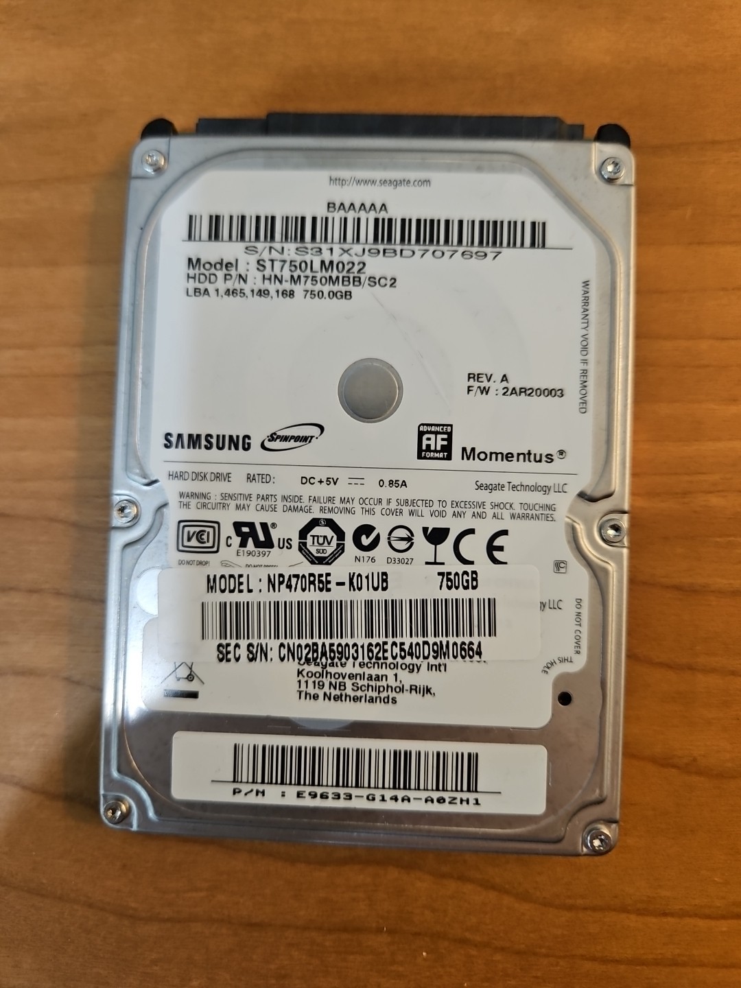 Samsung Spinpoint M8 750GB,Internal,5400RPM,2.5" (ST750M022) HDD