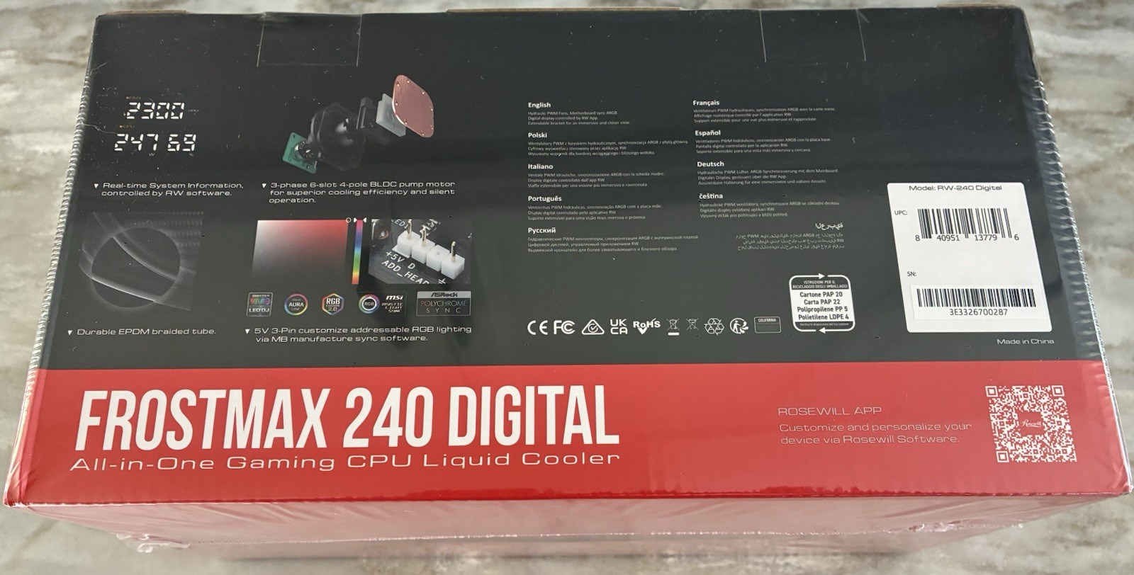 Rosewill FROSTMAX 240 Digital ARGB AIO CPU Cooler - Factory Sealed