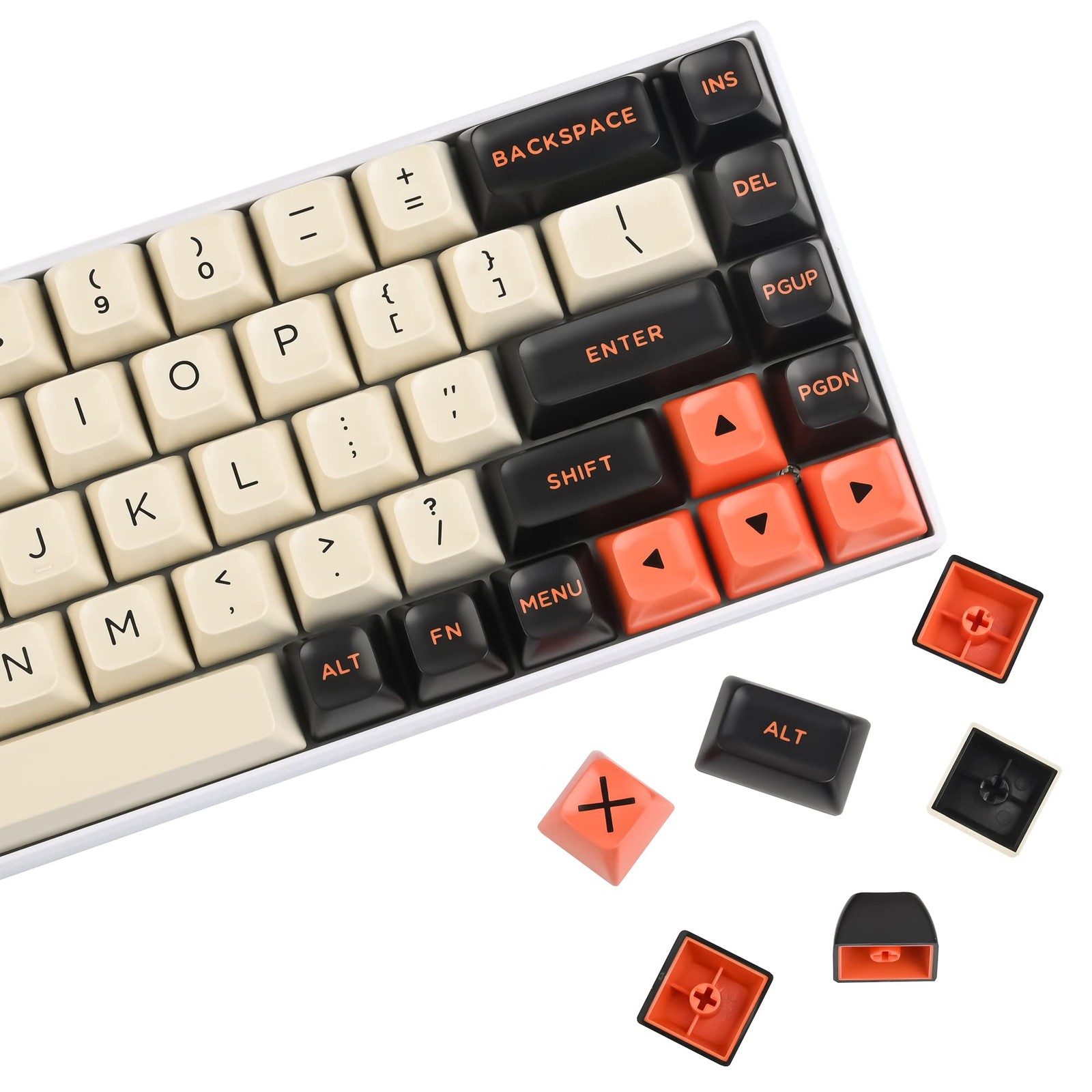 Retro Carbon SA Profile ABS Doubleshot Keycaps Set 150 Keys Mechanical