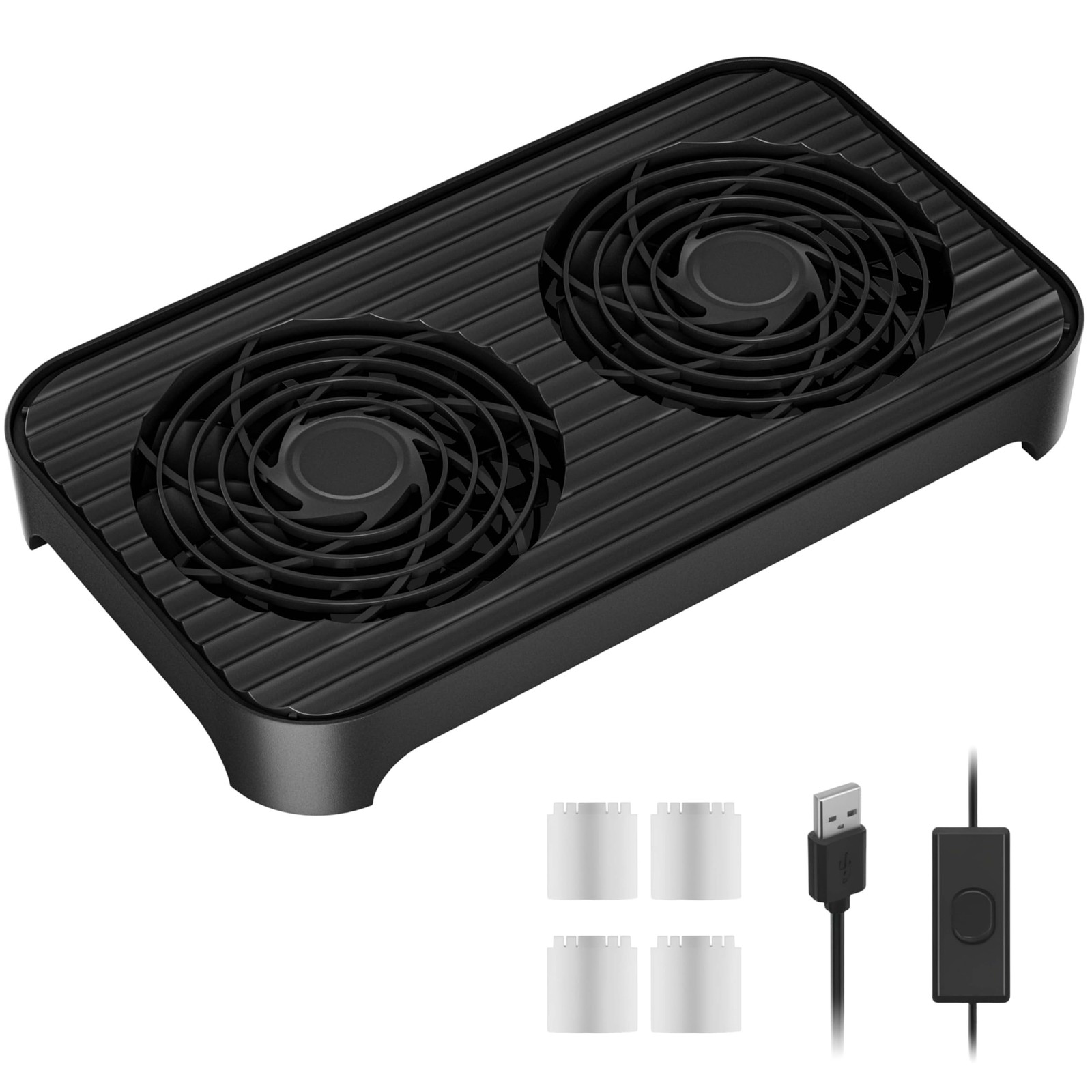 X4 Quiet USB Cooling Fan, High Speed Dual 140mm USB PC Fan with One-Touch Swi...