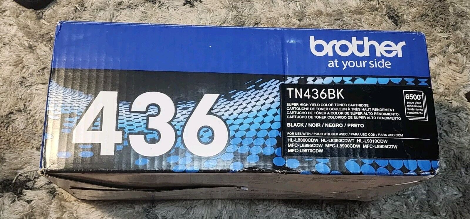 Bother TN436BK Original OEM Toner Cartridge, Black Super High Yield Sealed