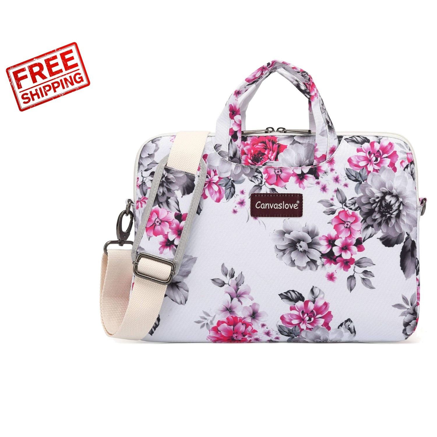 Charming Chrysanthemum Water-Resistant Laptop Messenger Bag for 16-inch Devices