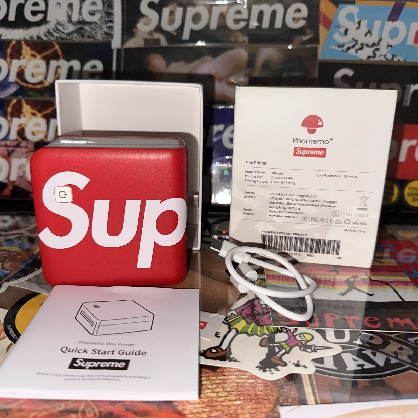 Supreme Phomemo Pocket Printer Red White Rare Limited FW21 Accessories 2021 
