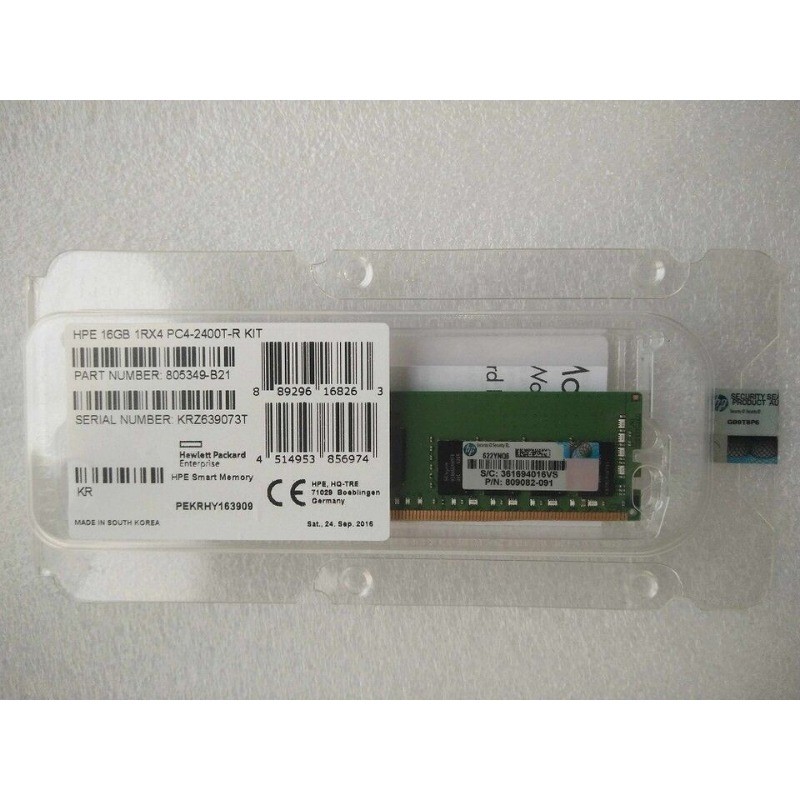 HP 16GB 805349-B21 809082-091 819411-001 1RX4 DDR4 PC4-2400T Server Memory