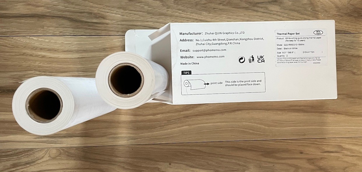 Thermal Paper Set – White, Quick‑Drying Model: Q22‑RMSG10‑15MA4, 8.3" × 59"