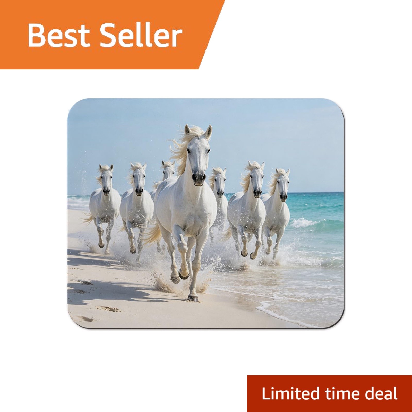 Haossuw Mouse Pad, Wild White Horses