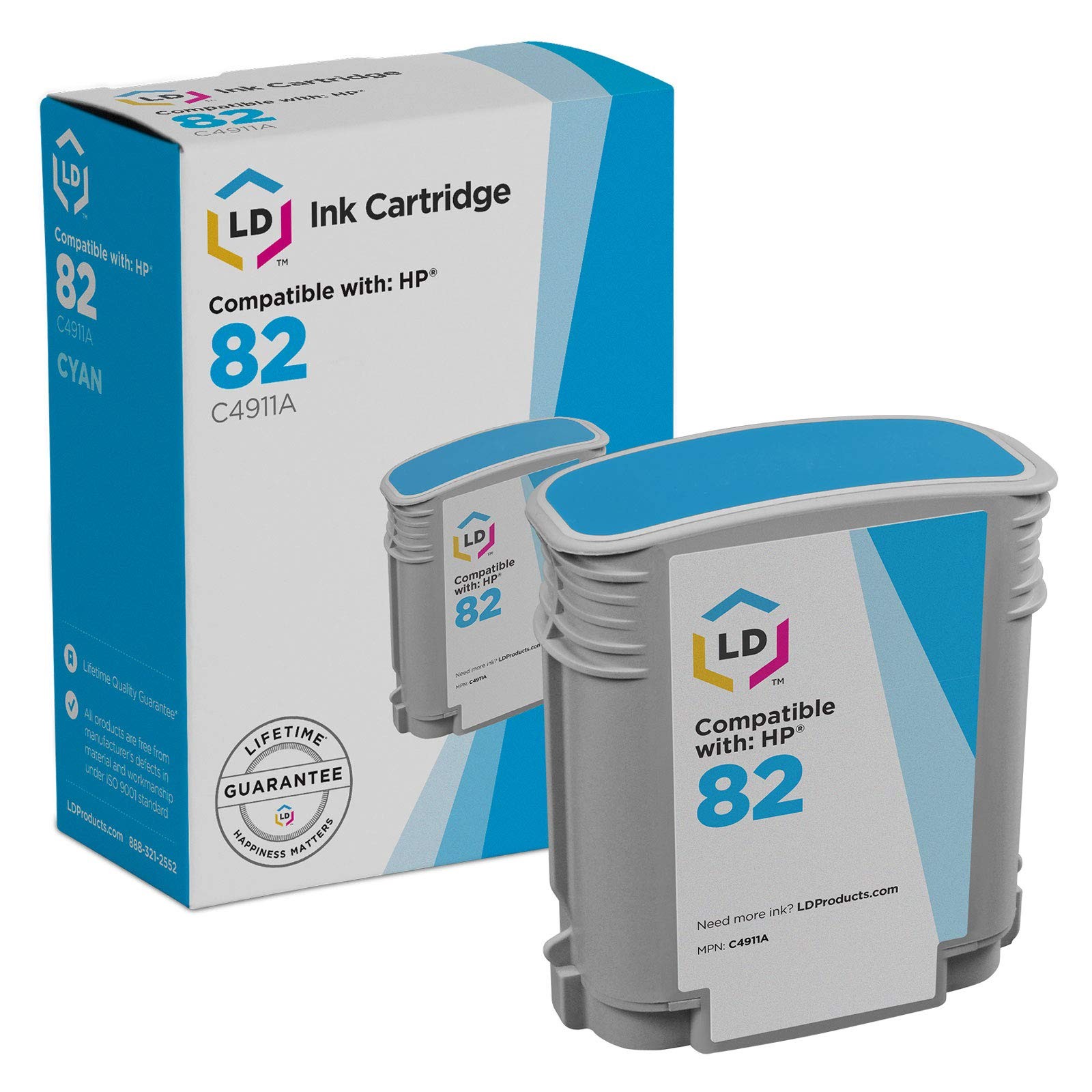 LD Products Replacement for HP 82 / C4911A Cyan Ink Cartridge