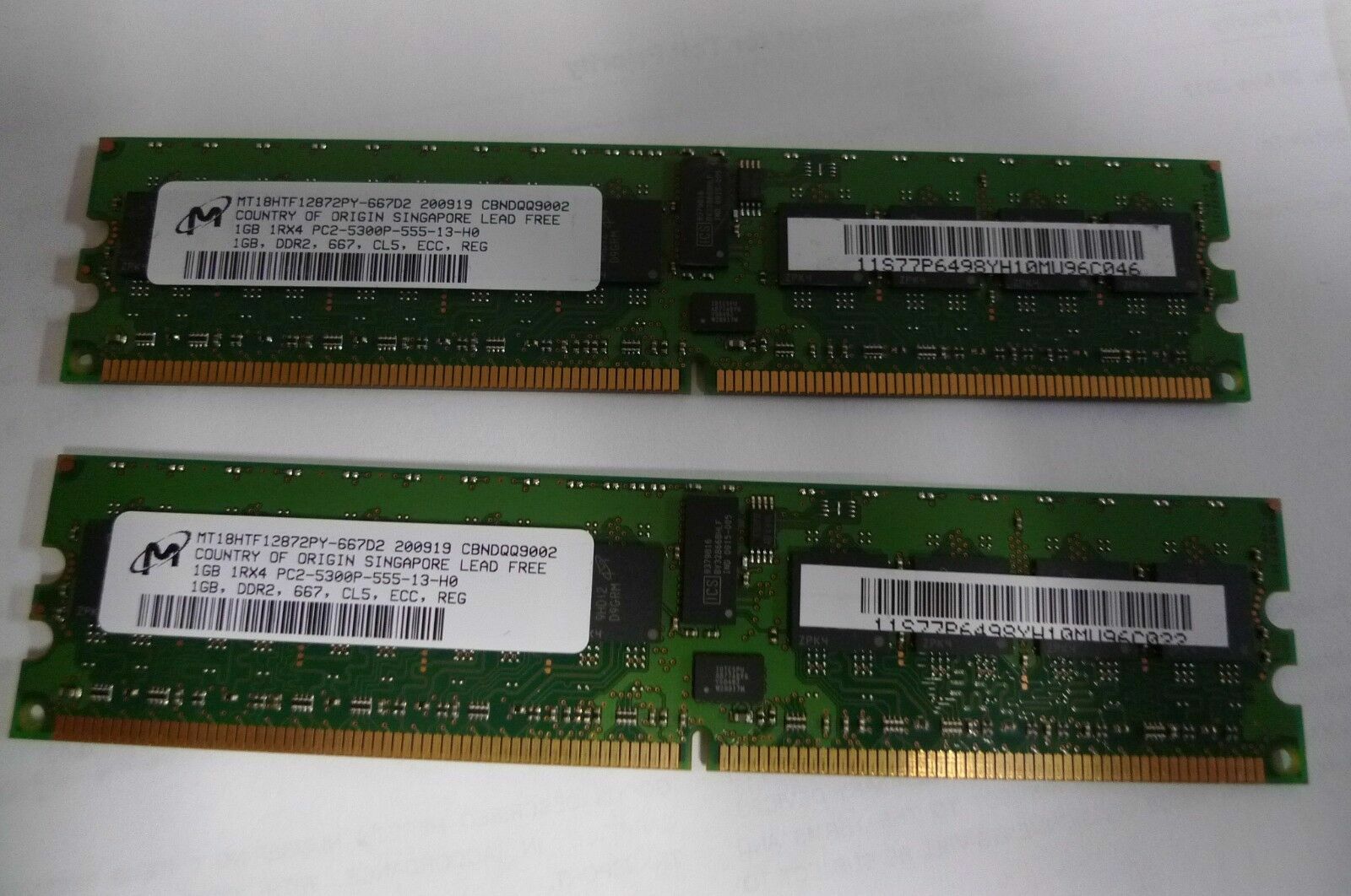 Genuine IBM Micron 2GB (2x 1GB) PC2-5300P DDR2 Reg ECC Server RAM 97Y0591