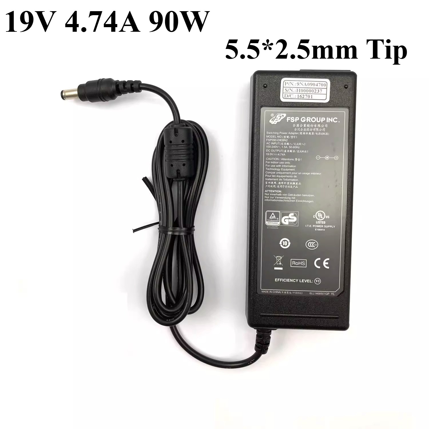 FSP 19V 4.74A 90W Charger Power Supply 5.5*2.5mm Tip AC Adapter FSP090-DIEBN2