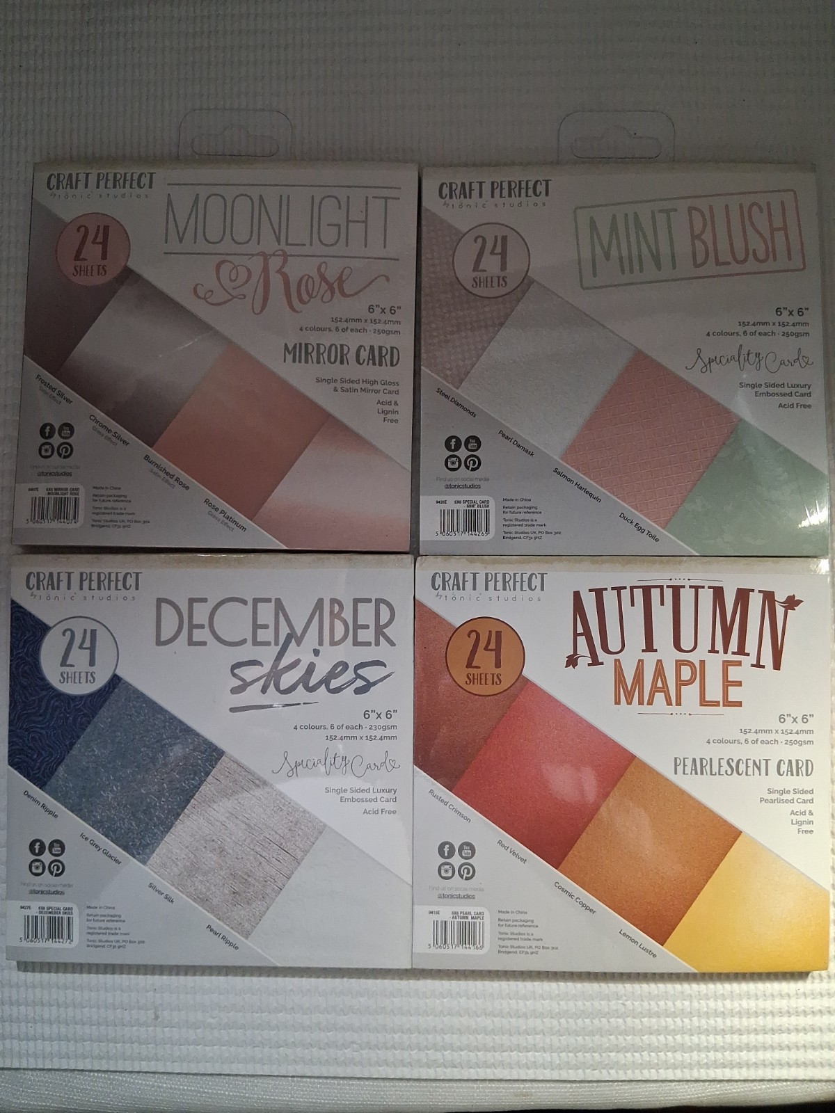 4 Pcs Lot Of Craft Perfect  Card Paper 24 Sheets Per Pack