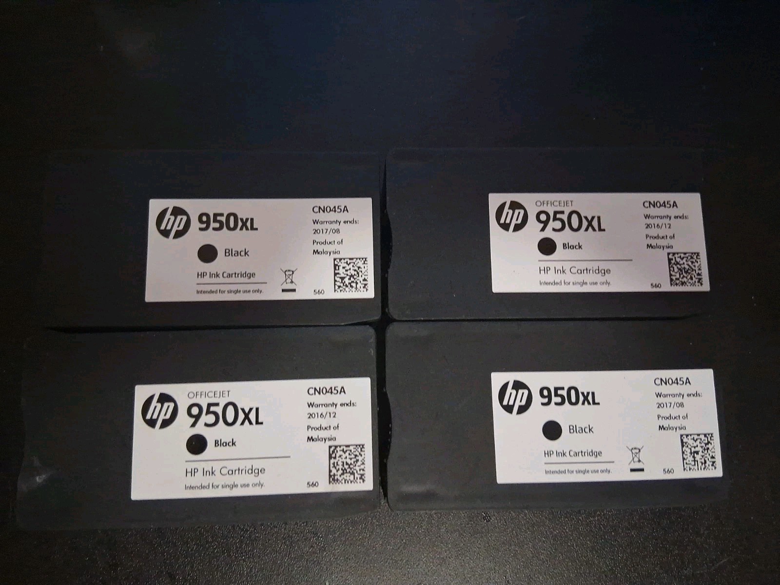 Hp 950XL High Capacity Black Ink Cartridges Four pieces Read Description 
