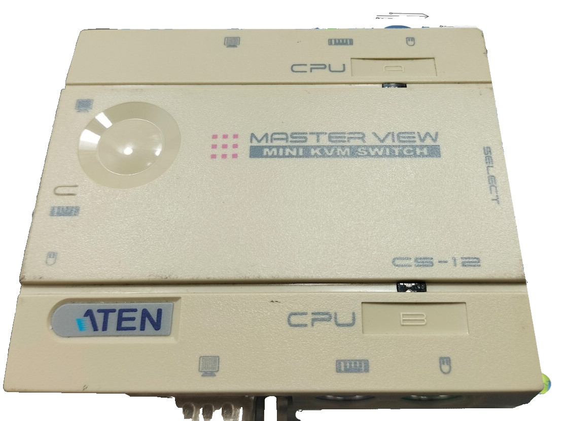 Aten CS-12 Master View-PS/2 Mini KVM Switch E-C900-02-4421(B) 2 Port CS12