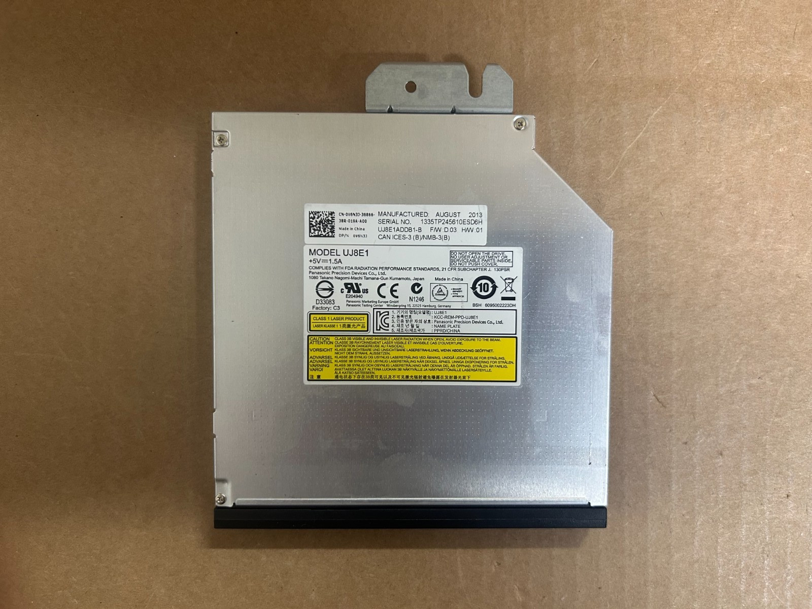 Panasonic DVD MultiRecorder DVD+R DVD-RW Ultra Speed Laptop SLIM Drive UJ8E1