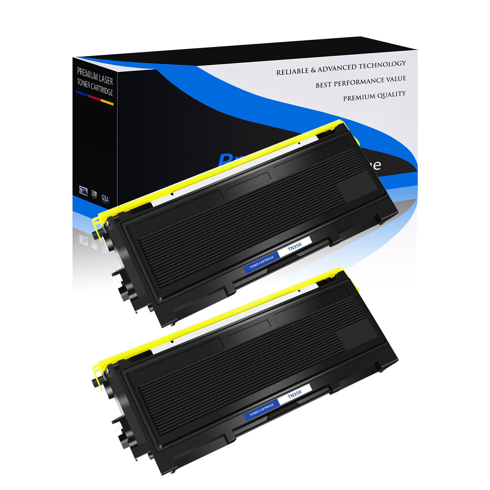 2PK Black TN350 Toner Cartridge for TN-350 Brother DCP-7010 DCP-7020 DCP-7025