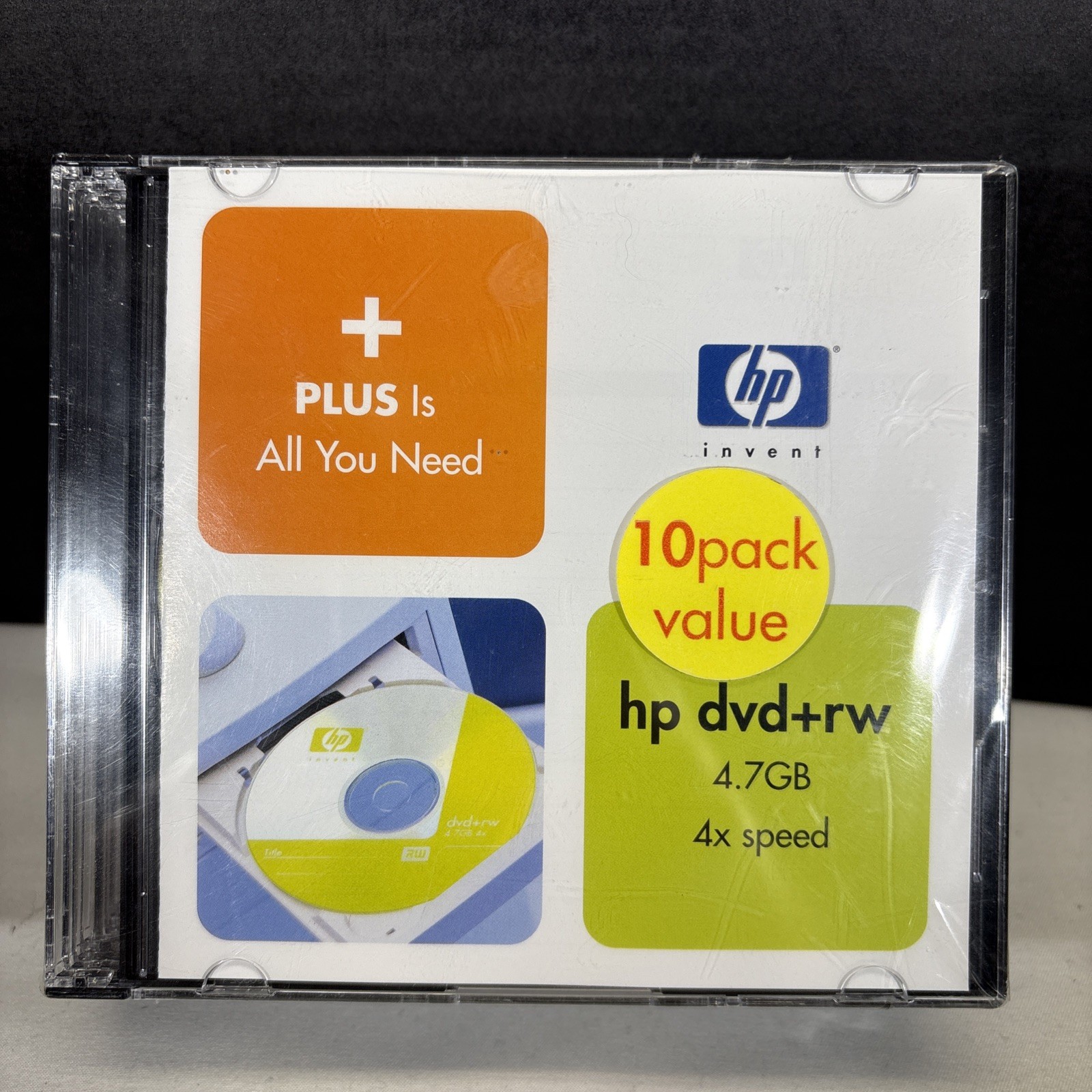 HP INVENT DW00021 DVD+RW 4X 4.7GB DATA 10 PACK Factory Sealed