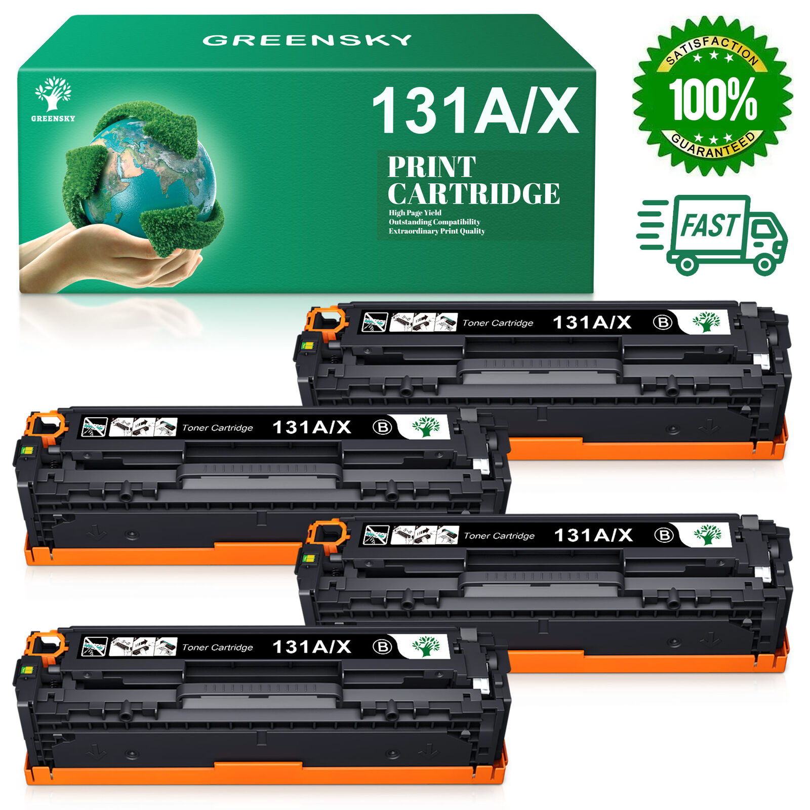 4pack CF210A Toner Cartridge for HP 131A LaserJet Pro 200 Color M251n MFP M276n