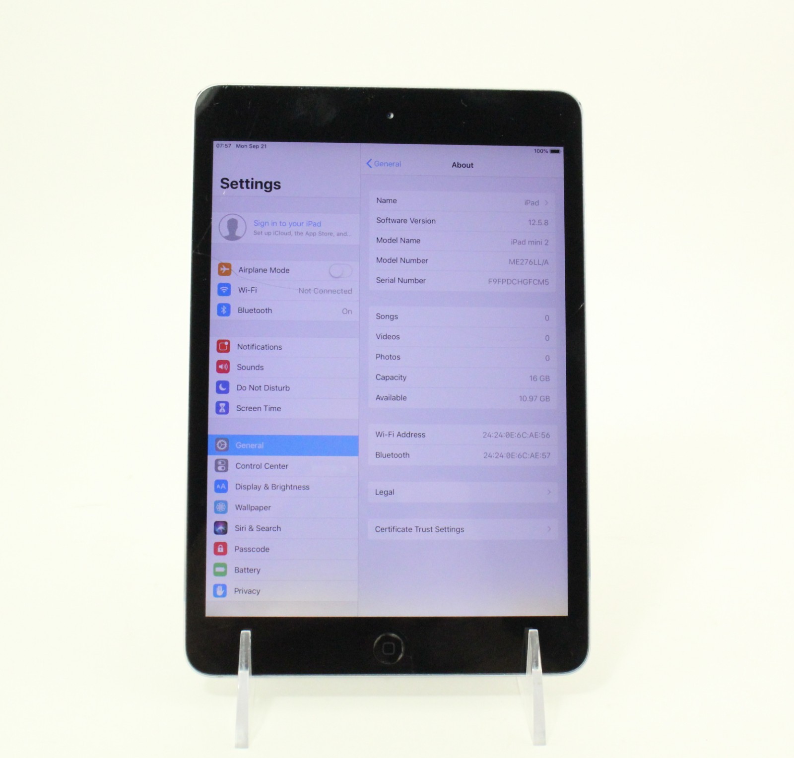 Apple iPad mini 2 A1489 16GB 7.9" WiFi Only Tablet Space Gray; 6161190