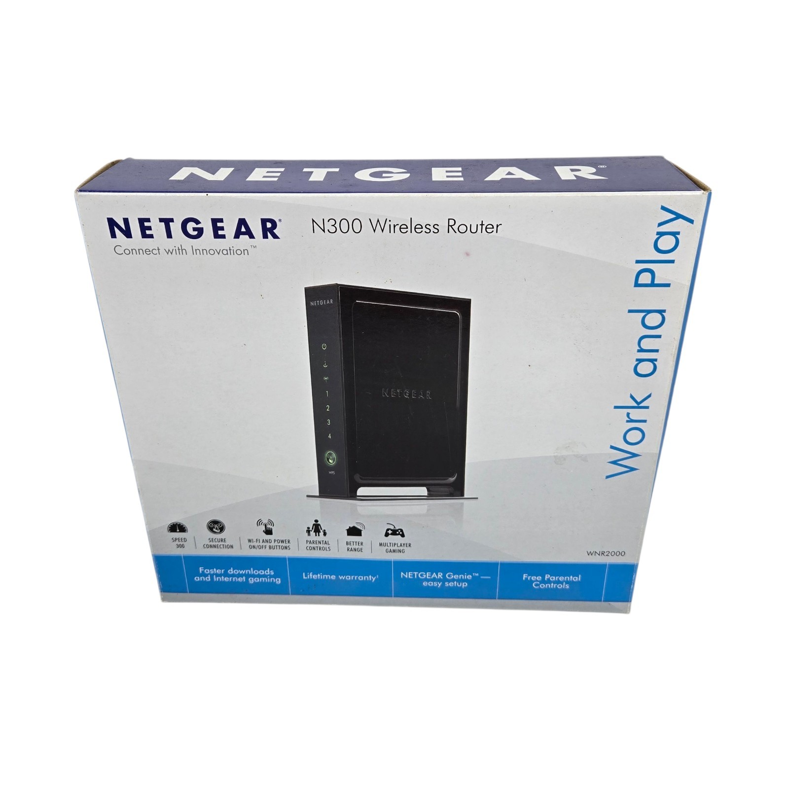 Brand New Netgear WNR2000 N300 4 Ports Wireless WiFi Router Open Box
