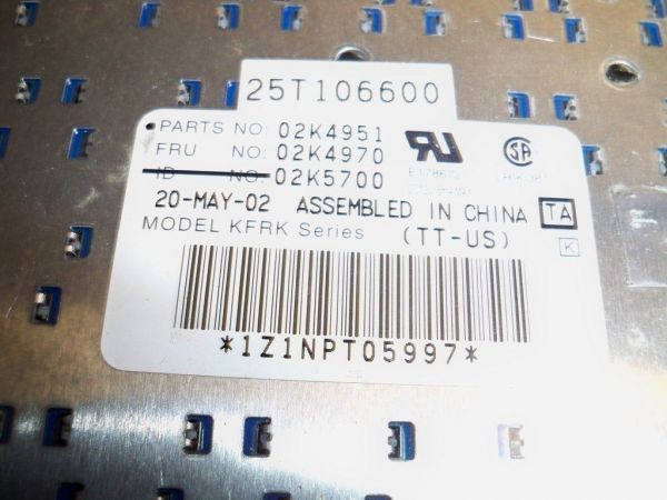 02k4951 keyboard ibm thinkpad, 02k4970, kfrk (tt-us)