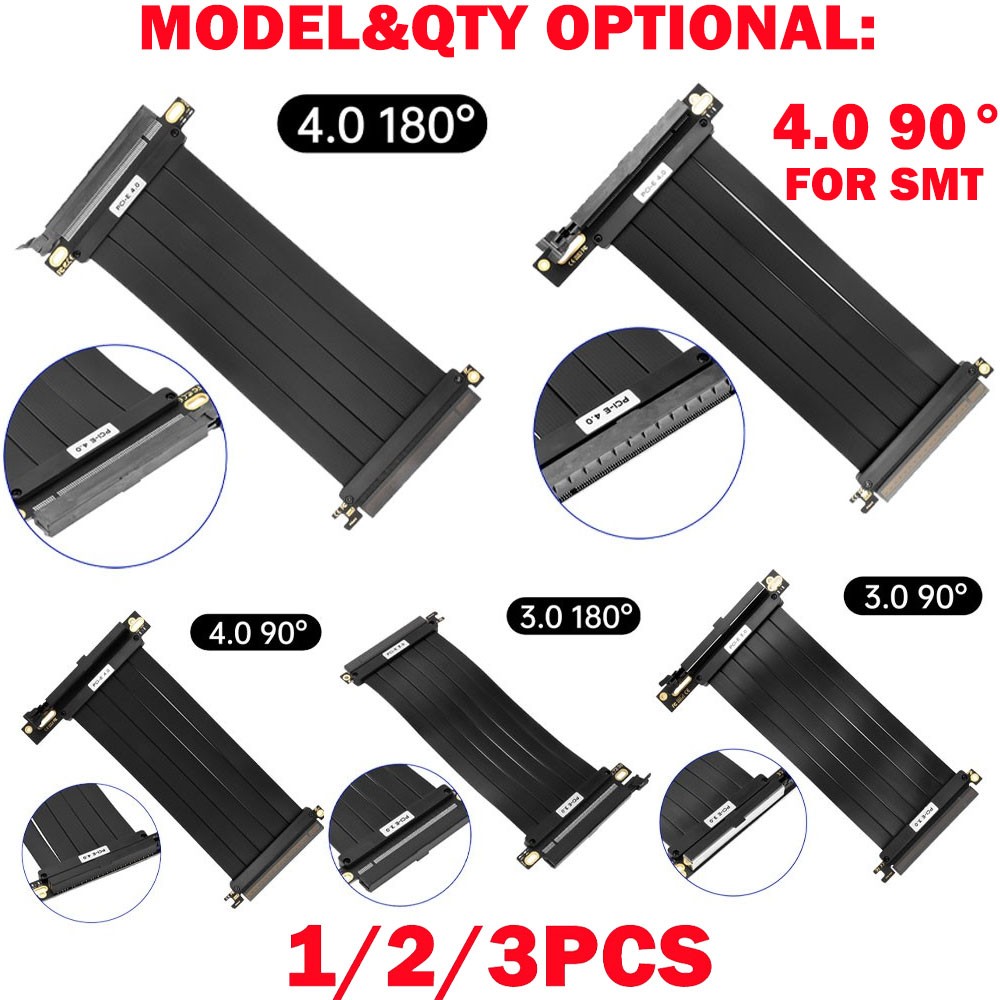 1/2/3Pcs For PCI-E 3.0/4.0 16x Riser Cable Graphics Card Extension Cables HOT