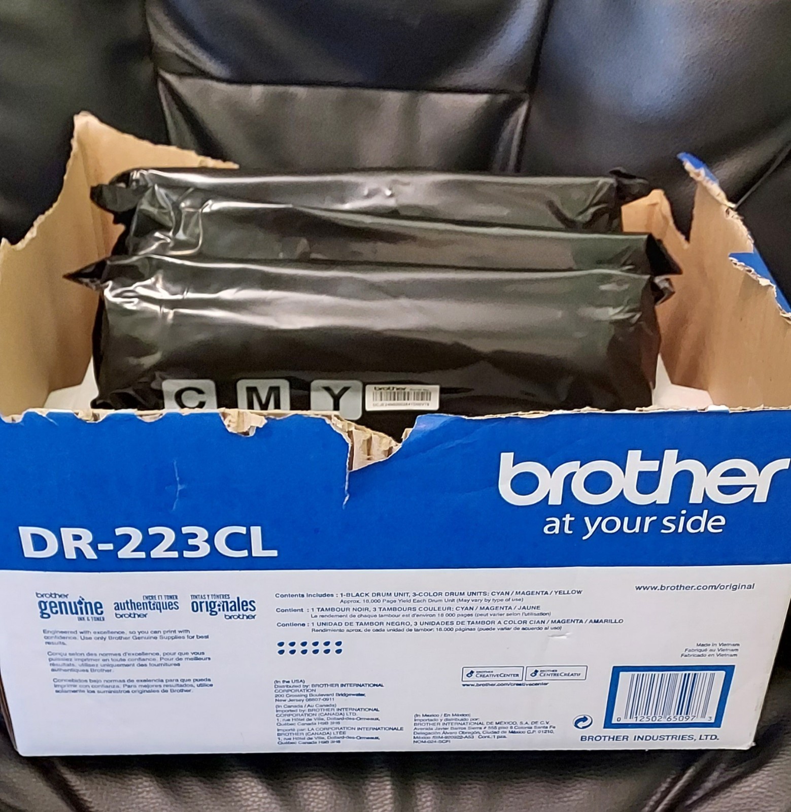 Genuine Brother DR-223CL Drum Unit Set 3-Pack Color CMY OEM New Sealed Bags
