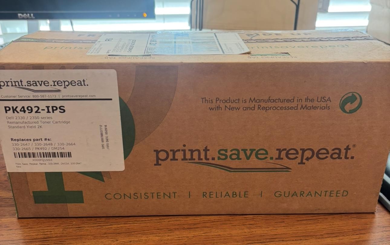 Print.Save.Repeat. Dell PK492 Toner Cartridge for 2330, 2350 [2K Pages]
