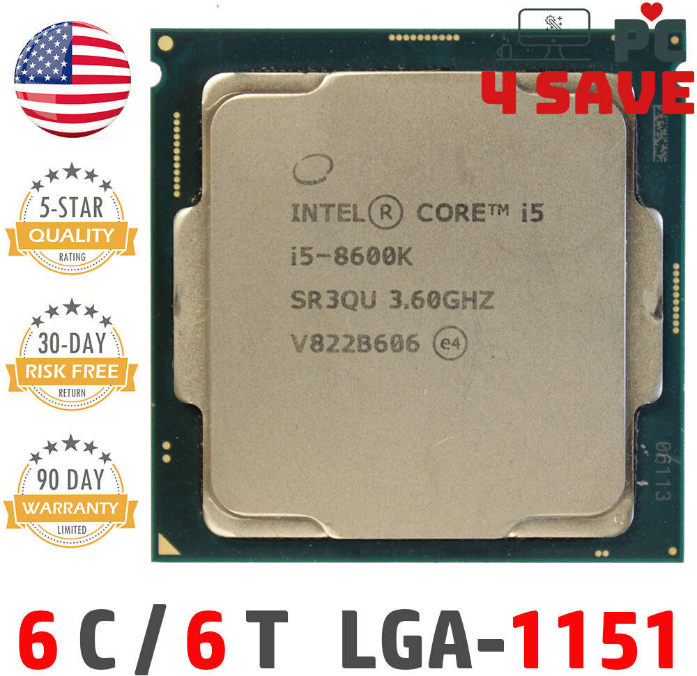 8th Gen Intel Core i5-8600K CPU 3.6 GHz (Turbo 4.3 GHz) 6-Core 9MB LGA1151 SR3QU