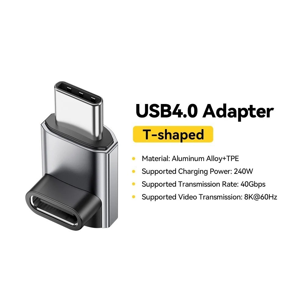 Essager USB4.0 T-Shaped USB-C Adapter — 40Gbps, 240W, 8K Video