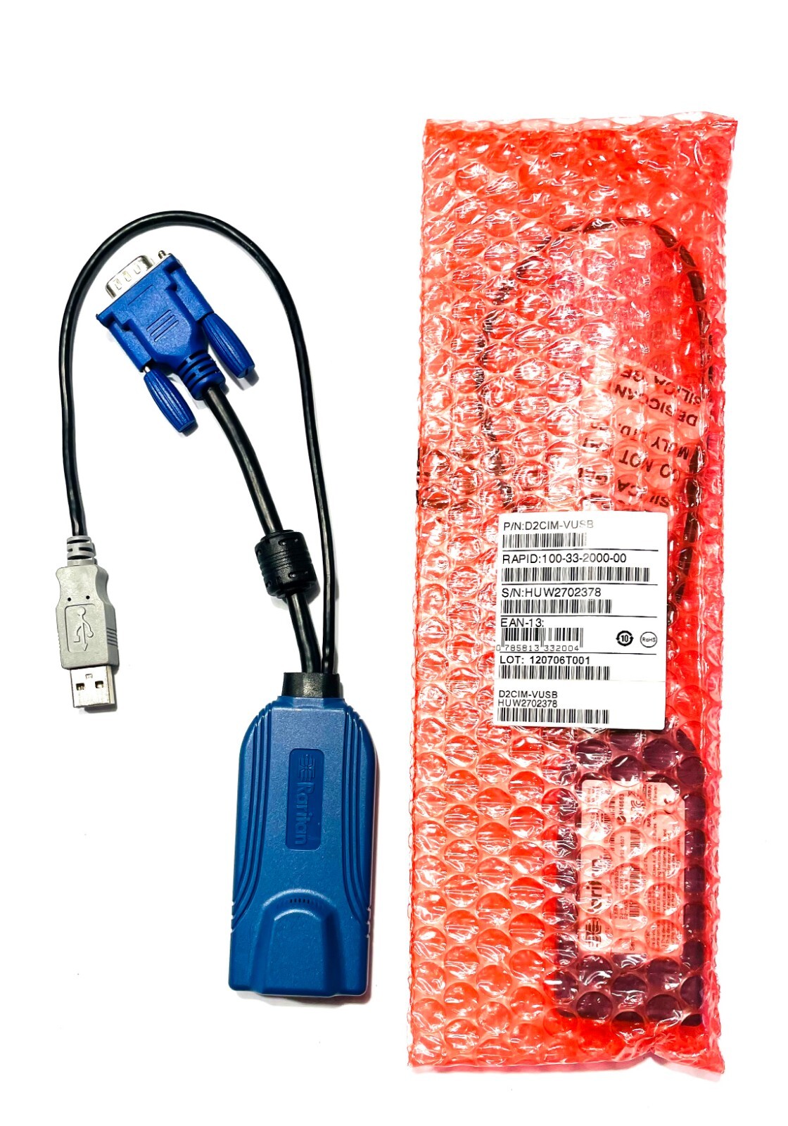 NEW D2CIM-VUSB Raritan KX2 KX3 USB KVM Switch Virtual Media Cable Module CIM