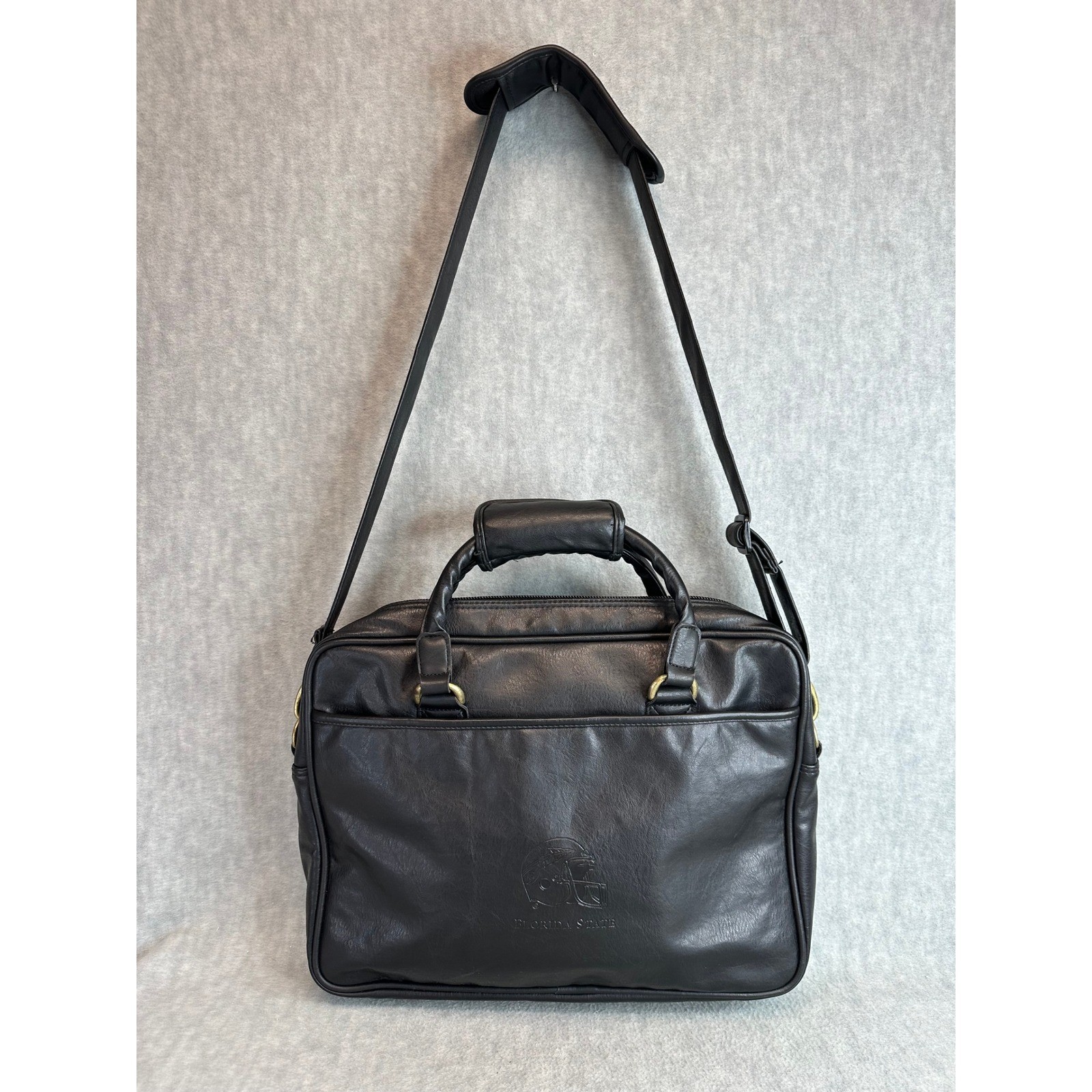 Florida State Seminoles Black Leather Executive Laptop Briefcase Bag FSU Logo