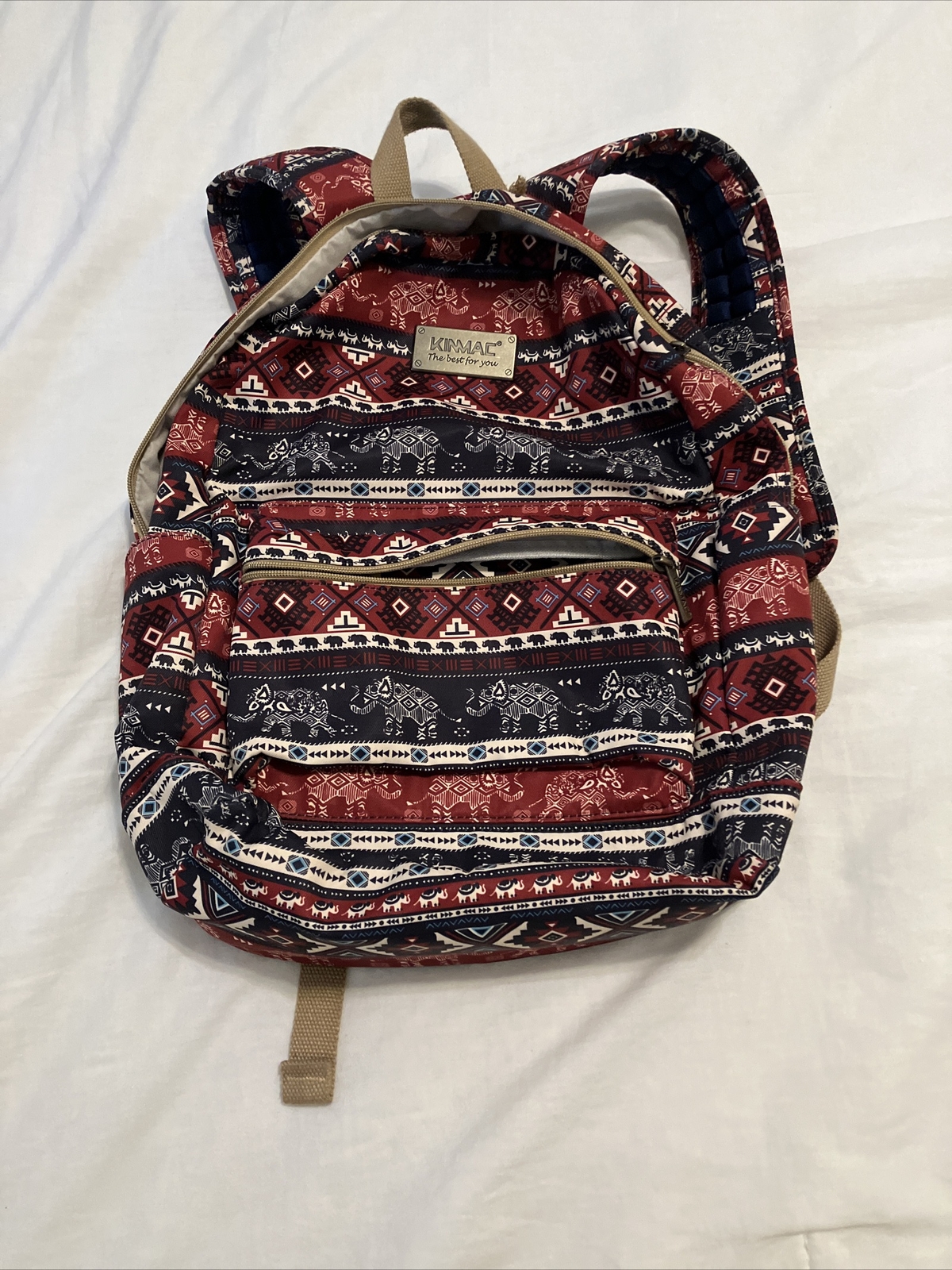 Kinmac Water Resistant Laptop Backpack Padded Straps Boho Elephant Book bag Y2K