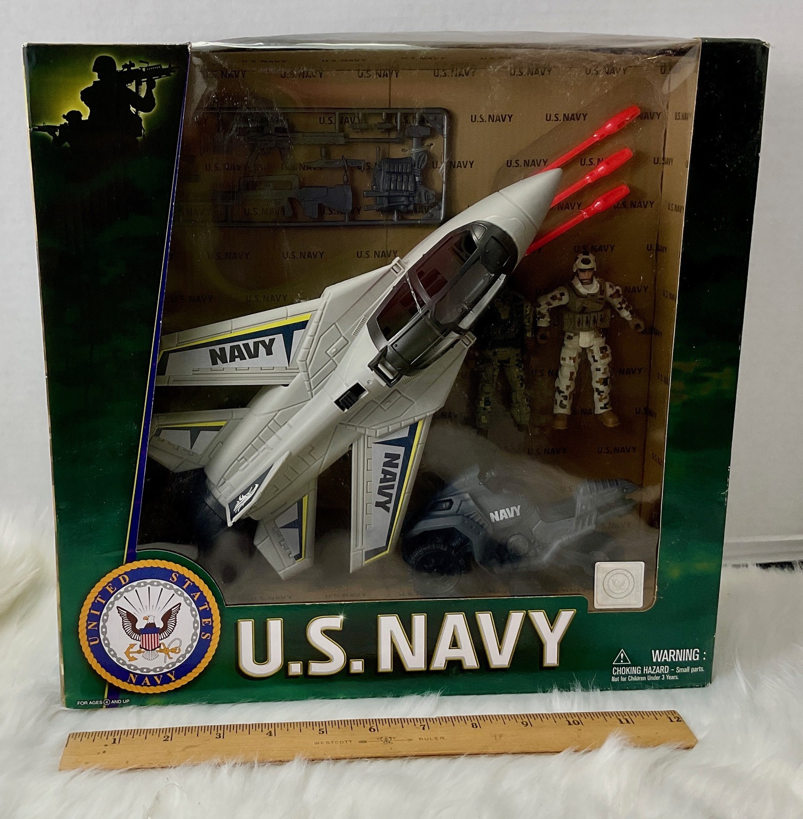 Excite U.S. Navy Fighter Jet Playset 3.75 Action Figures Military Toy NIB