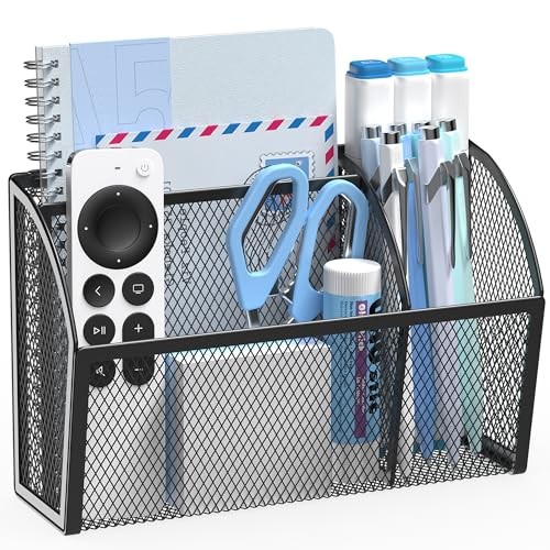  Strong Magnetic Pen Holder for Whiteboard and 7.4 x 2.6 x 5 inches Black
