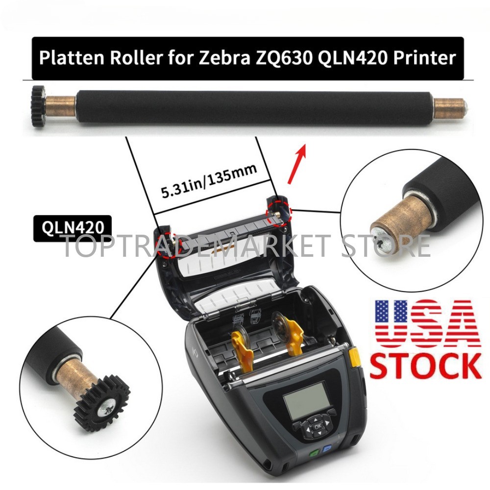 USA 1050667-008 Kit Platen Roller with Gear for Zebra QLN420 ZQ630 Printer STOCK
