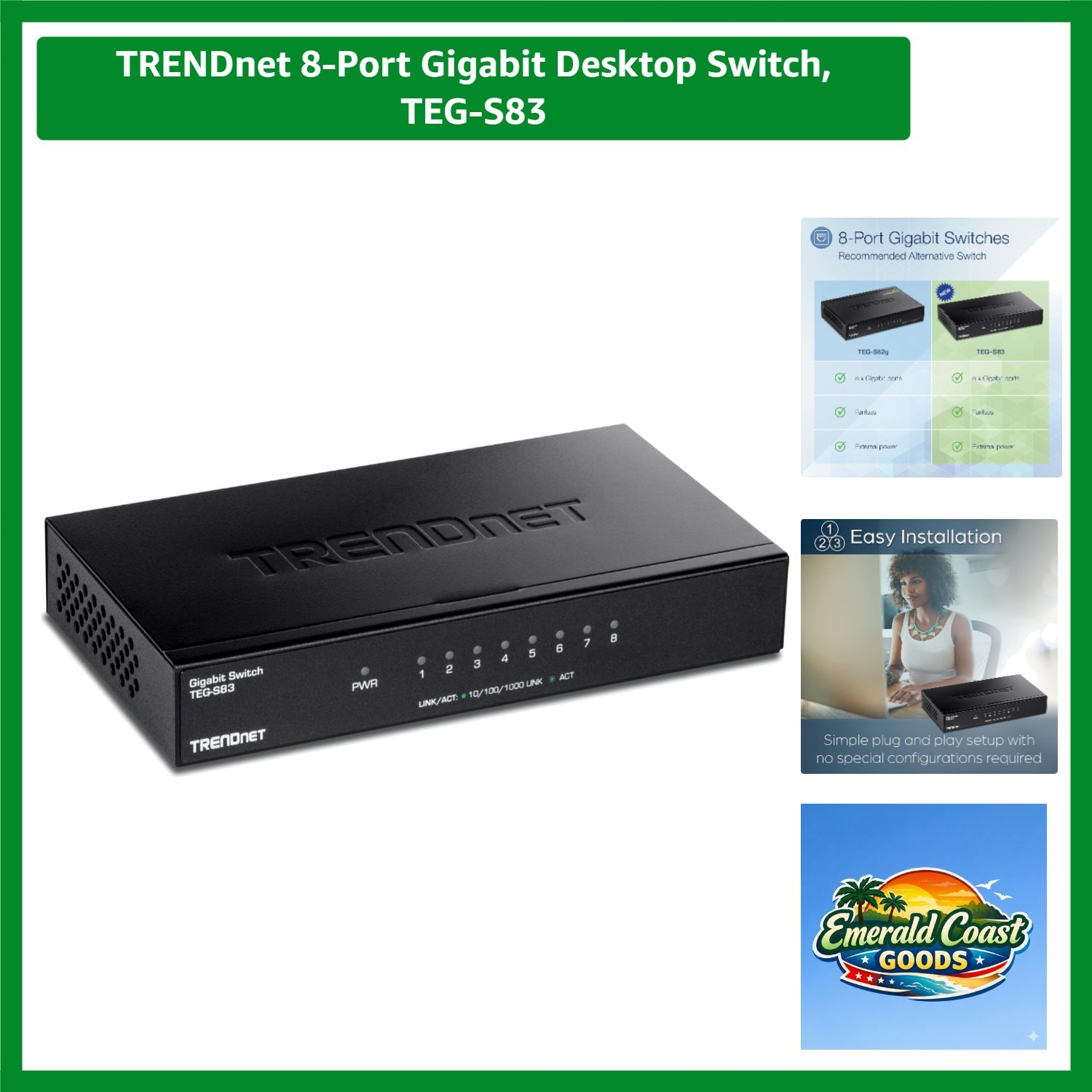 8-Port Gigabit Network Switch - 16Gbps Switching for Optimal Performance