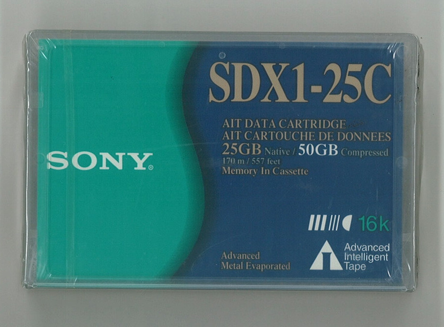 Sony 8mm AIT-1 Data Tape w/MIC 25GB (SDX1-25C) - NEW