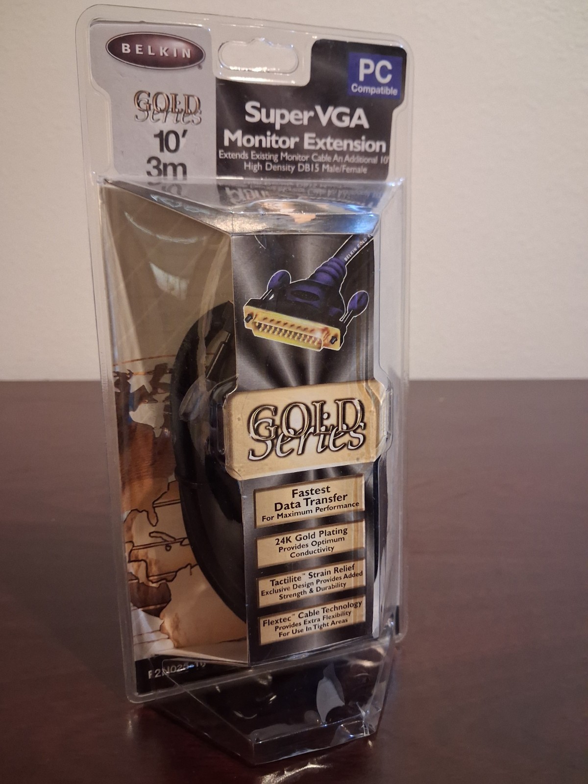 Belkin Gold Series Super VGA Monitor 10ft Extension Cable F2N025-10-GLD DB15 M/F