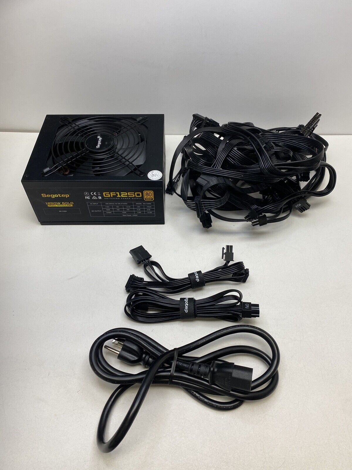Segotep 1250W Power Supply Fully Modular 80+ Gold PSU with 140Mm Smart Fan
