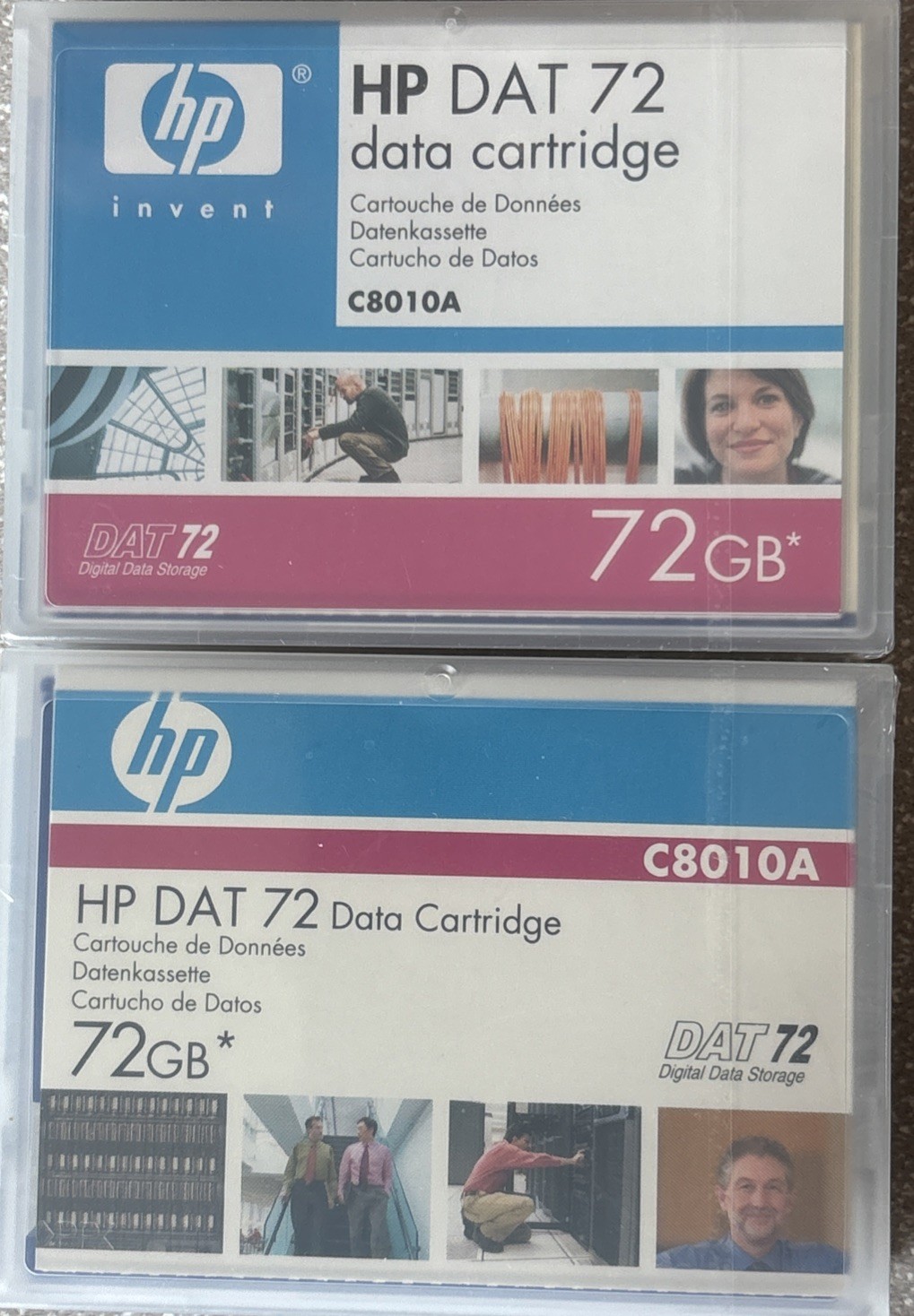 QTY 2 Genuine HP Hewlett Packard DAT 72 Data Cartridge 36/72GB C8010A SEALED