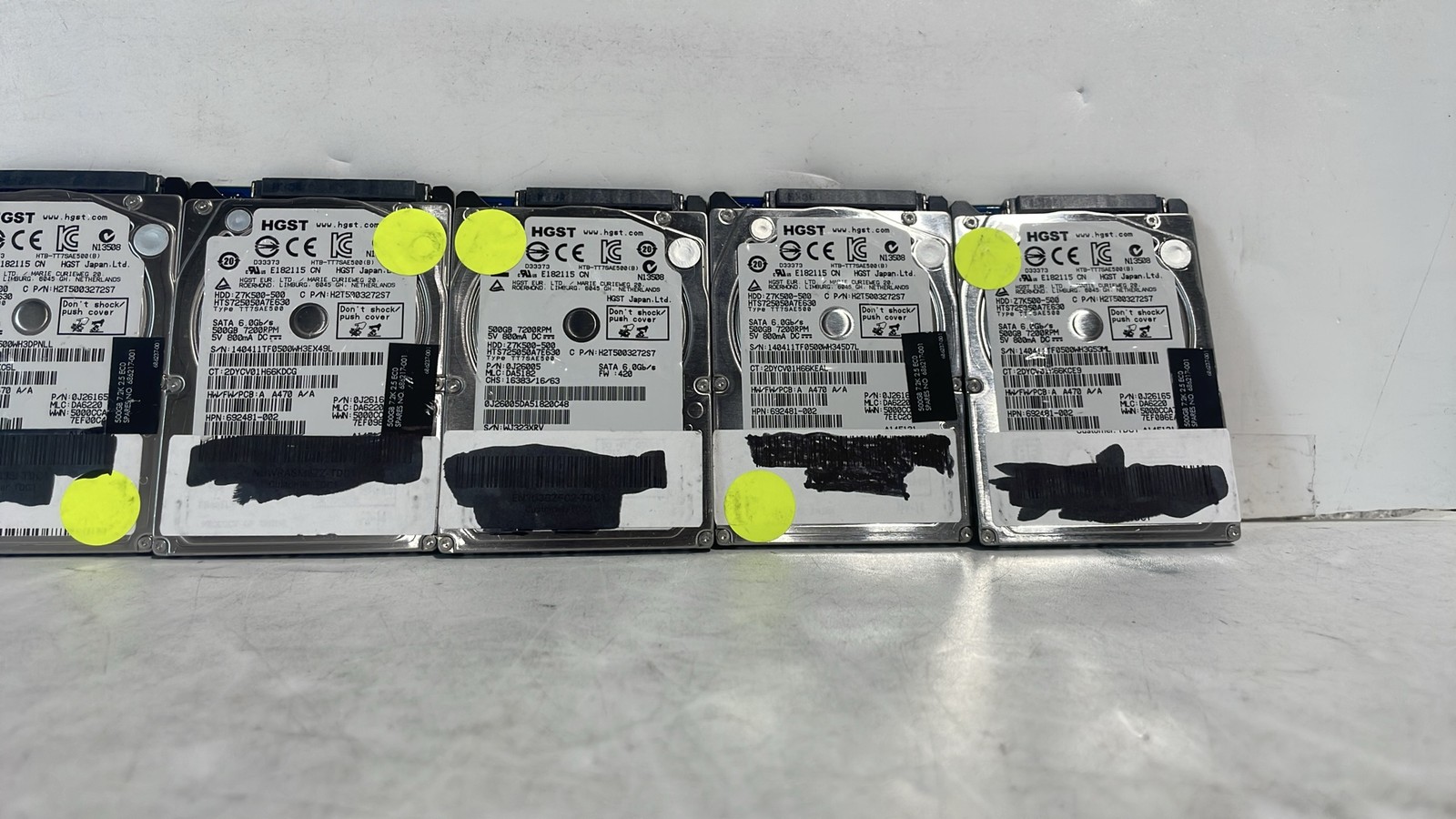 HGST Z7K500-500 500GB 7200RPM 2.5" SATA III Internal HDD Hard Drive Lot of 5