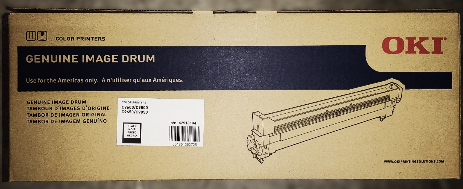 Genuine Okidata 42918104 Black Image Drum Cartridge C9600/9650/9800/9850