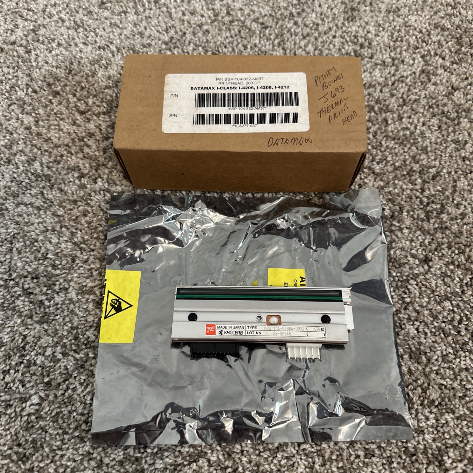 Datamax Kyocera KPW-104-8TBB4-DMX2 Printhead 203 DPI for Label Printers